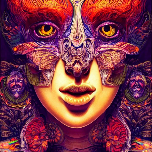 a perfect portrait of wise person, an extremely psychedelic experience, surreal, dramatic lighting, LSD, detailed face, intricate, elegant, highly detailed, digital painting, artstation, concept art, smooth, sharp focus