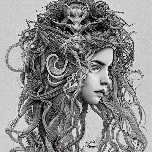 medusa hair drawing