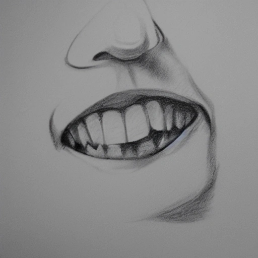 curved tooth, Pencil Sketch