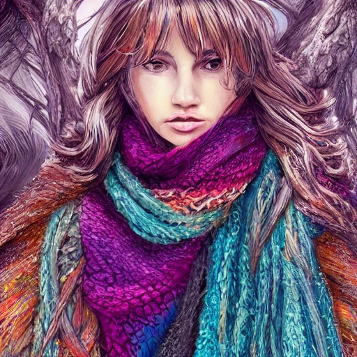 book illustration of (knotted scarf made of multicolored wool fabric), concept, d & d, high fantasy, detailed, digital art, artstation, smooth, sharp focus, fantasy, intricate, elegant, highly detailed, digital painting, isometric, concept art, illustration, artstation trending, pixiv, deviantart, (((!!!solid background!!!!))), (((white background))), (((transparent background))), Water Color, Oil Painting, 3D