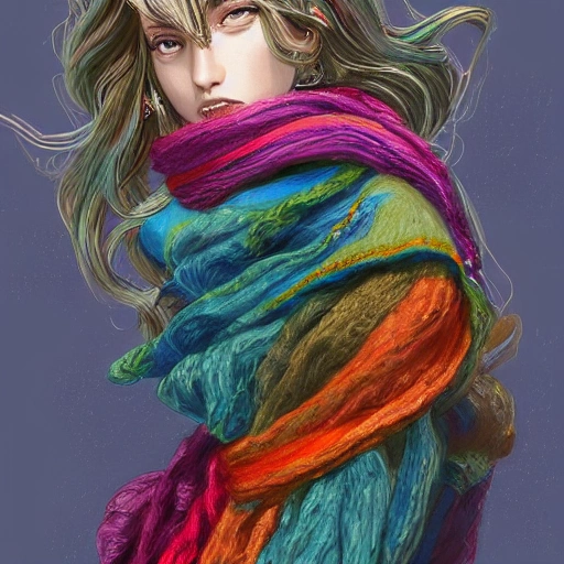 book illustration of (knotted scarf made of multicolored wool fabric), concept, d & d, high fantasy, detailed, digital art, artstation, smooth, sharp focus, fantasy, intricate, elegant, highly detailed, digital painting, isometric, concept art, illustration, artstation trending, pixiv, deviantart, (((!!!solid background!!!!))), (((white background))), (((transparent background))), Water Color, Oil Painting, 3D