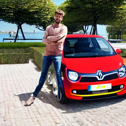 gerard pique in renault twingo