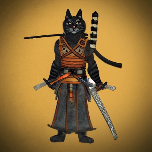 ancient warrior samurai cat