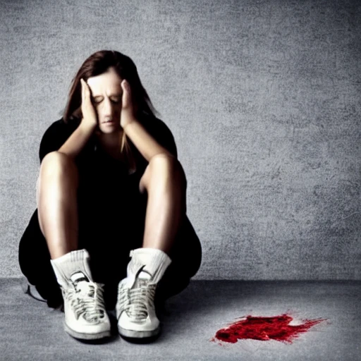 what is depression? woman cry and bleeding
