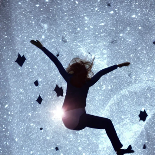 woman falling from a comet star