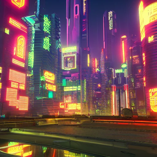 Cyberpunk City Night Highres
