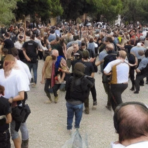 Secta satánica en la que hay un símbolo anarquista en el medio del círculo formado por personas encapychadas
