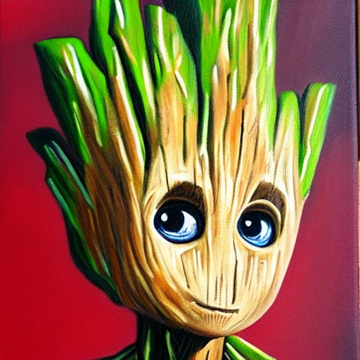 Groot bebe, Oil Painting