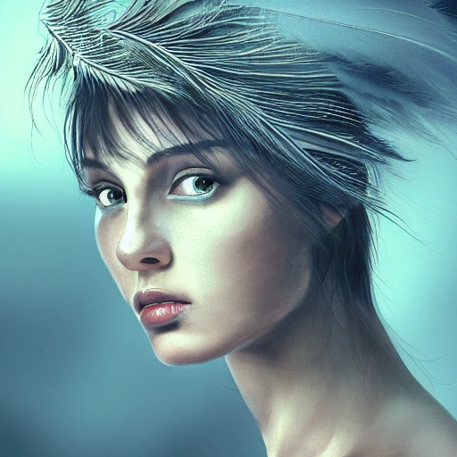 hyper realistic portrait of sexy girl, having a feather cap, a choker, slender and slim, perfect naked breast, closed  eyes, coherent symmetrical face, digital art, perfect anatomy, hyper detailed, highly intricate, concept art, award winning photograph, rim lighting, sharp focus, 8k resolution wallpaper, smooth, denoise