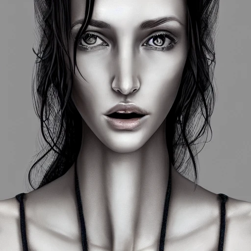 hyper realistic portrait of sexy woman, slender and slim, soft, perfect naked chest, closed  eyes, coherent symmetrical face, digital art, perfect anatomy, torso, hyper detailed, highly intricate, award winning photograph, rim lighting, sharp focus, 8k resolution wallpaper, smooth, denoise