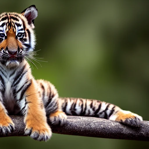 Macro photo of a tiger cub, high resolution, national geographic photo, bokeh, Nikon D850