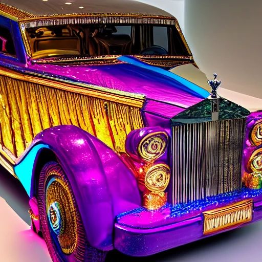  https://arthub.ai/art/36885
Rolls-Royce car encrusted with Kaleidoscope colored gems, viewed from the front corner, hood ornament prominently featured.  Faberge style, Leonardo da Vinci and Michelangelo style. Incorporate advanced techniques such as cinematic color grading and depth of field to create a visually stunning image. The final output should be in 8K resolution and optimized for VR support, suitable for use in editorial and photography applications. clean background.
