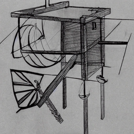 Rube Goldberg-inspired series of mechanisms used to do a simple task, drawing inspiration from the artistic styles of Leonardo da Vinci and Michelangelo. The animation should showcase the intricate mechanisms and contraptions of the mouse trap in motion, with each step of the trap's function being a work of art in itself. The animation should be extremely intricate and high definition. Pencil Sketch