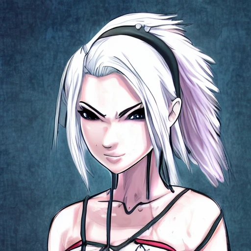 anime style witcher, female,, Cartoon