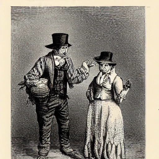 a detailed victorian engraving of a Pickpocketer