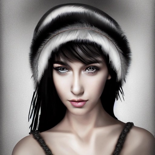 hyper realistic portrait of sexy girl, having a feather cap, a choker and luxurious necklaces, slender and slim, perfect naked breast, detailed eyes, coherent symmetrical face, digital art, perfect anatomy, hyper detailed, highly intricate, concept art, award winning photograph, rim lighting, sharp focus