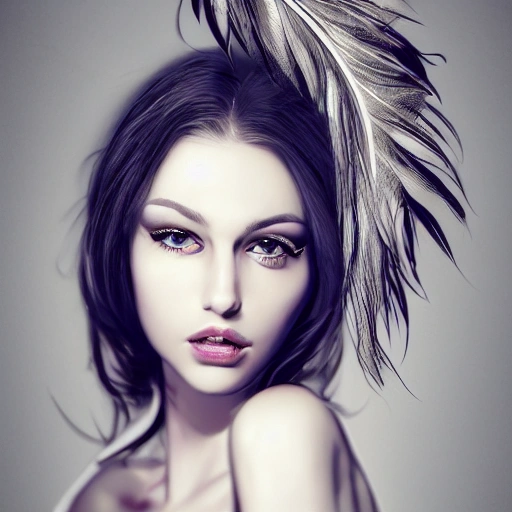 hyper  portrait of sexy girl, having a feather cap, a choker and luxurious necklaces, slender and slim, perfect naked breast,whole body ,detailed eyes, coherent symmetrical face, digital art, perfect anatomy, hyper detailed, highly intricate, concept art, award winning photograph, rim lighting, sharp focus, 8k resolution wallpaper, smooth, denoise , Cartoon