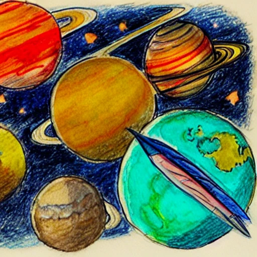 mars and other planets
, Cartoon, Water Color, Pencil Sketch