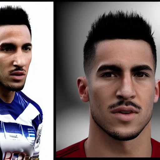 Ultra realistic 8k, moroccan footballer, fade hairstyle, black hair colour, portrait