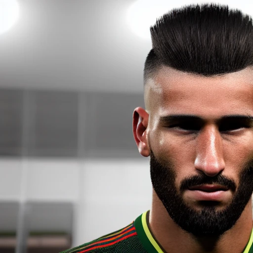 Ultra realistic 8k, brazilian footballer, fade hairstyle, brown hair colour, portrait style, unreal engine
