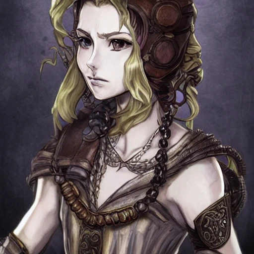 {{{octopath traveler style fantasy rpg character art of lady hydra from greek mythlogy}}}, highly detailed, {hyperrealistic upper body portrait of 20 years old woman who knows dark magic with simple background oil colors}, wearing medieval animal leather robe, wearing necklaces and talismans, long hair, illustrated, beautiful and detailed eyes, dark hair, strong body, mysterious mage, sharp focus, elegant, volumetric lighting, smooth, in style of hades videogame character art, 1woman, thick black outlines, cartoony, anime, art by artgerm, trending artstation