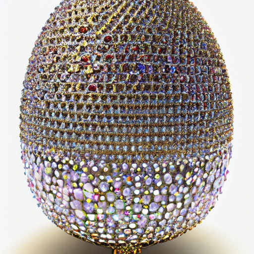 Biggy smalls medium distance Faberge egg glowing from within, fe ...