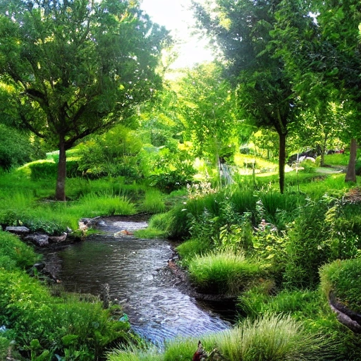 garden, creek, wide trees, beautiful, salci, Trippy