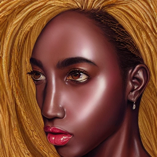 african american goddess, graceful, ultra realistic photo portrait of venus, painting burst, beautiful symmetrical face, pale skin, blonde hair, nonchalant kind look, realistic round eyes, tone mapped, intricate, elegant, highly detailed, digital painting, artstation, concept art, smooth, sharp focus, illustration, art by artgerm and greg rutkowski and alphonse mucha, 4k, 8k, perfect naked breast, Oil Painting