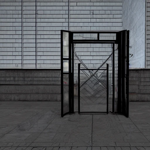 metal metro gate, 3D, 