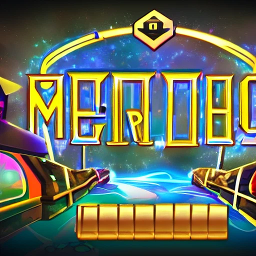 gaming studio logo with name Metro Gate game with gear on lotip