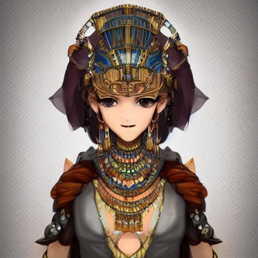 {{{octopath traveler style fantasy rpg character art of ancient egyptian dancer girl}}}, highly detailed, {hyperrealistic upper body portrait of 20 years old middle eastern woman with simple background oil colors}, wearing dress, wearing necklaces and jewelry, beautiful hair, illustrated, beautiful and detailed eyes, fit body, seductive goddess, sharp focus, elegant, volumetric lighting, smooth, videogame character art, 1woman, thick black outlines, cartoony, anime, art by artgerm, trending artstation