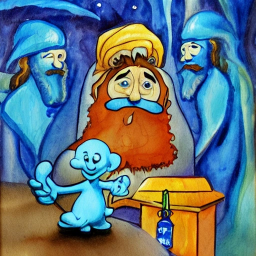 , Oil Painting, Water Color, smurf, jesus, capitalism, univers, alone, marx