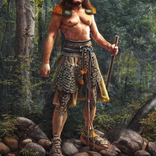 the male warrior, long hair, meditation in the forest, analog style, male warrior, middle of the city, dnd character portrait, intricate, oil on canvas, masterpiece, insanely detailed, 4k resolution, trending on artstation, studio photo, larry elmore style