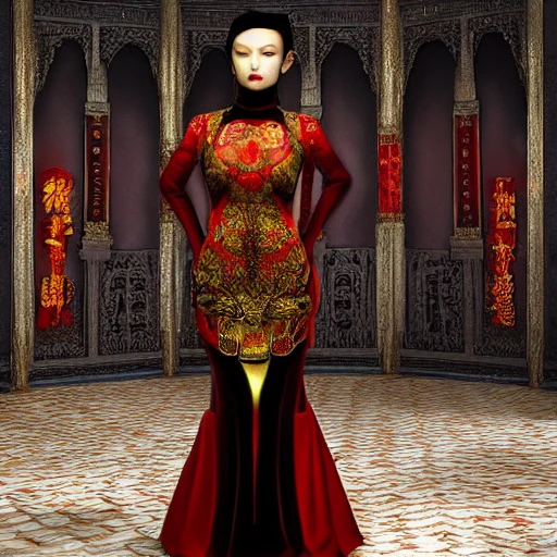 The Orient，fasion，dress，3D，dragon，