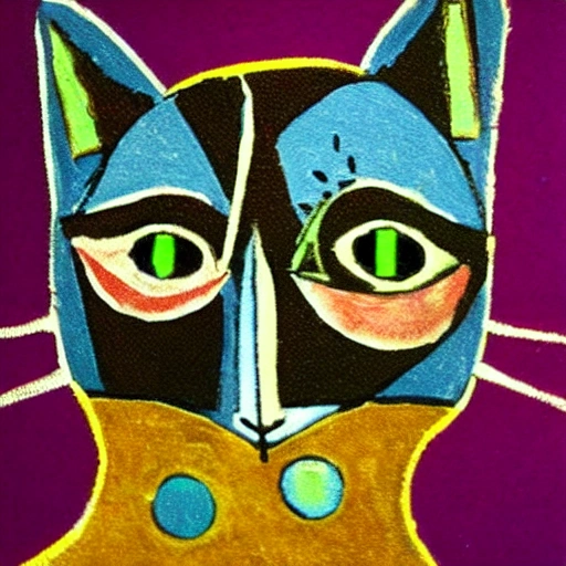 a cat on the moon in the style of picasso

