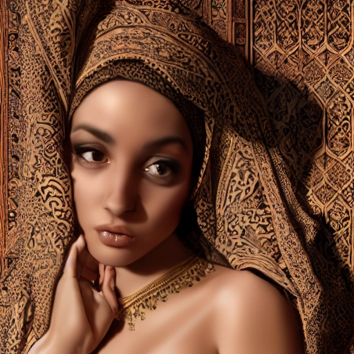 Mdjrny v4 Style Portrait Photograph Of Naked Arabic Girl Young 