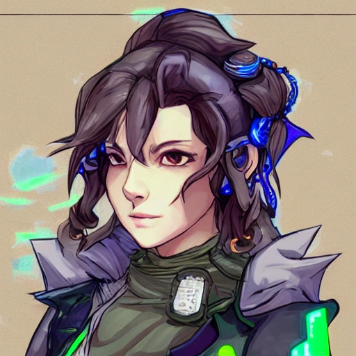 {{{octopath traveler style cyberpunk rpg character art of  policewoman}}}, highly detailed, {hyperrealistic upper body portrait of 20 years old city girl with simple background oil colors}, wearing futuristic urban tech wear, neon colored hair, illustrated, beautiful and detailed eyes, fit body, tactical cybernetic gear, mysterious look, sharp focus, elegant, volumetric lighting, smooth, videogame character art, 1woman, thick black outlines, cartoony, anime, art by artgerm, trending artstation