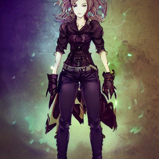 {{{octopath traveler style cyberpunk rpg character art of city girl}}}, highly detailed, {hyperrealistic upper body portrait of 40 years old woman with simple background oil colors}, {{wearing urban tech wear,}} leather pants, dark colored hair, illustrated, beautiful and detailed eyes, large chest, cool and mysterious look, sharp focus, volumetric lighting, smooth, videogame character art, 1woman, thick black outlines, cartoony, anime, art by artgerm, trending artstation