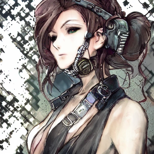 {{{octopath traveler style cyberpunk rpg character art of city woman}}}, highly detailed, {hyperrealistic upper body portrait of 30 years old sister with simple background oil colors}, {{wearing urban tech wear,}} leather clothing, dark hair, illustrated, extremely detailed, beautiful and detailed eyes, chubby body, cool and look, sharp focus, volumetric lighting, smooth, videogame character art, 1woman, thick black outlines, cartoony, anime, art by artgerm, trending artstation