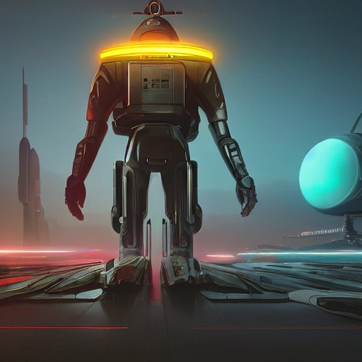 futuristic space captain, photorealistic, 8k, sci-fi, concept, simon stalenhag ,syd mead, insane detail, ash thorp, kyza, cyberpunk, collection