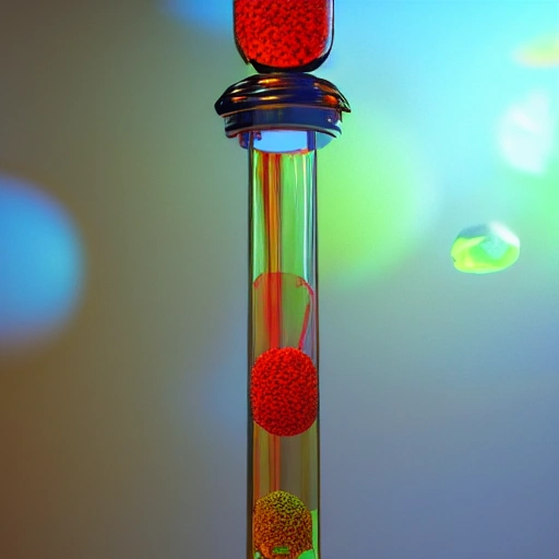 looking through a translucent enchanted (lava lamp)0.67 Galileo thermometer, forming a lens to an interdimensional portal of vibrant leaves and blooms. imaginative scifi fantasy concept art. octane render refraction vray ray tracing sharp focus intricate highly detailed filigree.