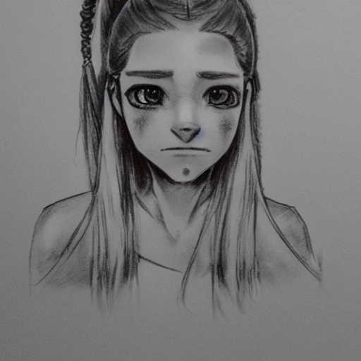 Beautiful girl # Beautiful hair style # pencil sketch #