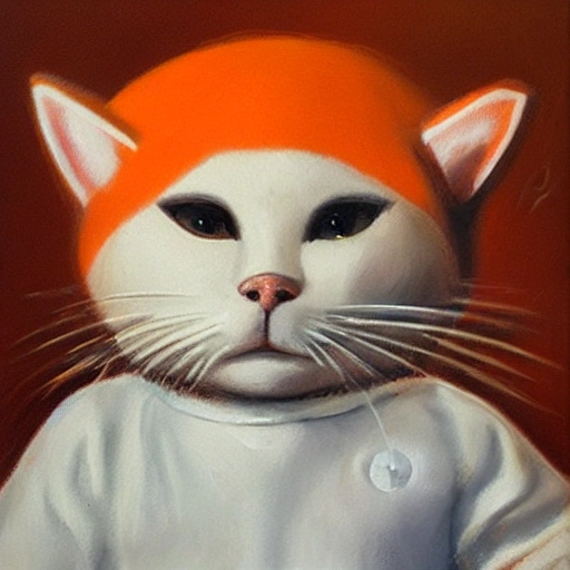 gato holandes naranja bebe pequeño con collar de pony en el rio  con ojos cerrados y lenfgua afuera, 3D, Oil Painting, 3D, Cartoon