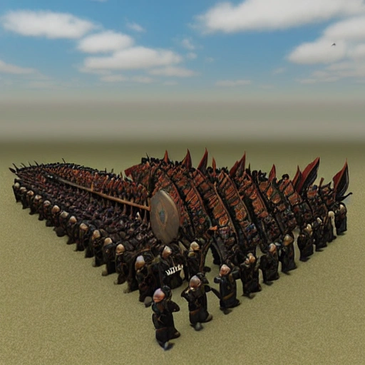 , 3D, medieval army march epic