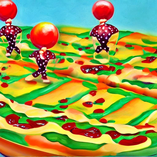 clown painting pie，Little ants line up to buy, -ar 1:3