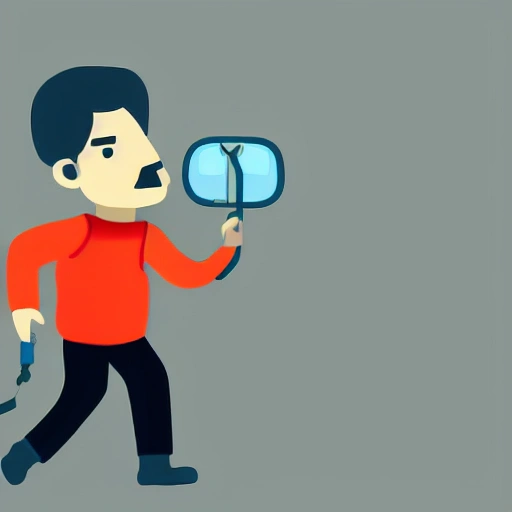 a guy takes his eyes for a walk, digital art, icon, 2d vector logo, cartoon