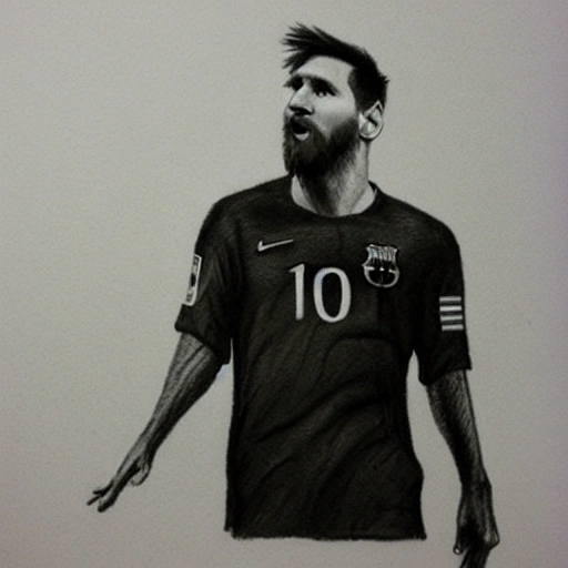 messi, Pencil Sketch - Arthub.ai