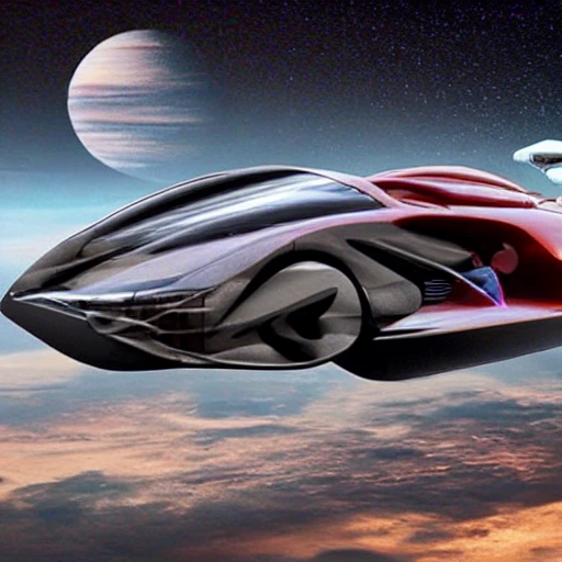 biomech flying car, in the cosmos, - Arthub.ai