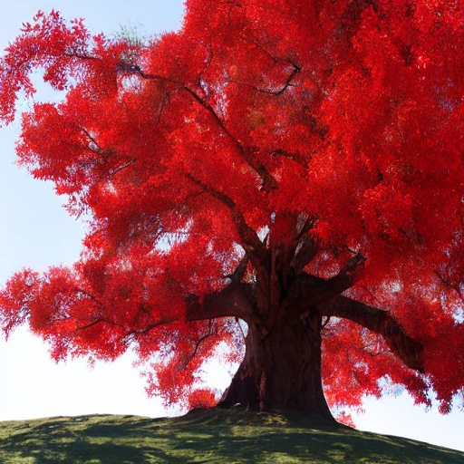 foto de un arbol rojo