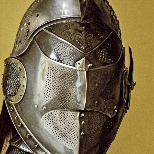 high detail fantasy portrait of a robust female knight wearing armour and face helmet, big lips